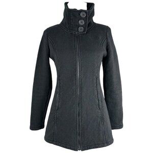 The North Face Caroluna Quilted Fleece Lined Jacket Black S Funnel‎ Neck Zip Up